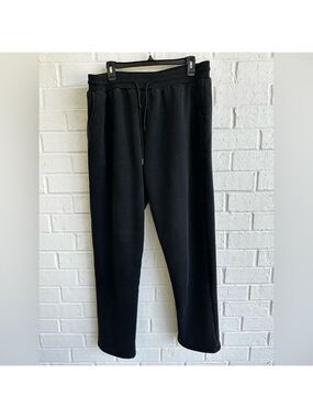 Lentta Mens Black Fleece Sweatpants Warm Athletic Sherpa Lined Track Joggers XXL